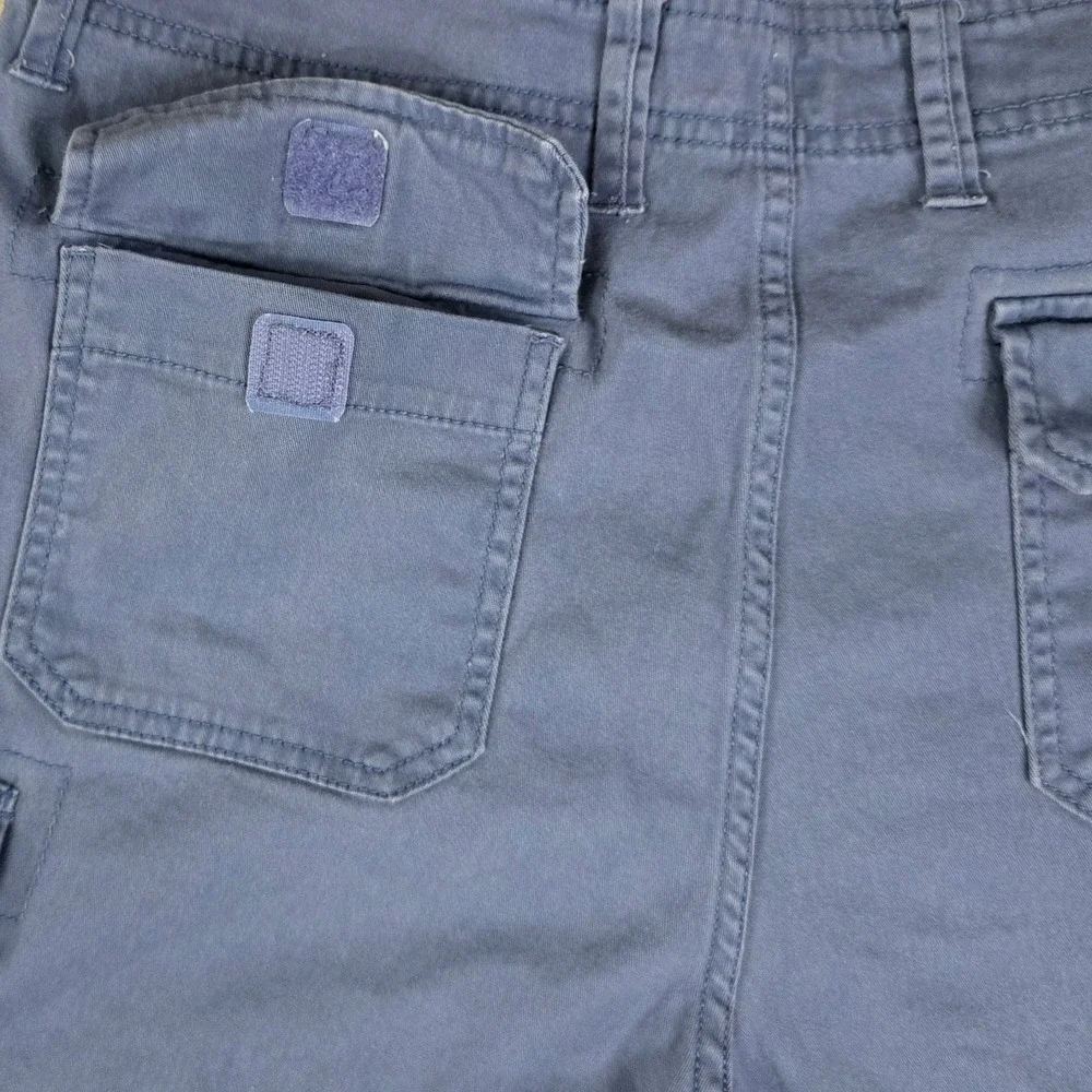 George‎ Mens Size 34 Blue Cargo Shorts Cotton Flat Front Stretch Utility Pockets